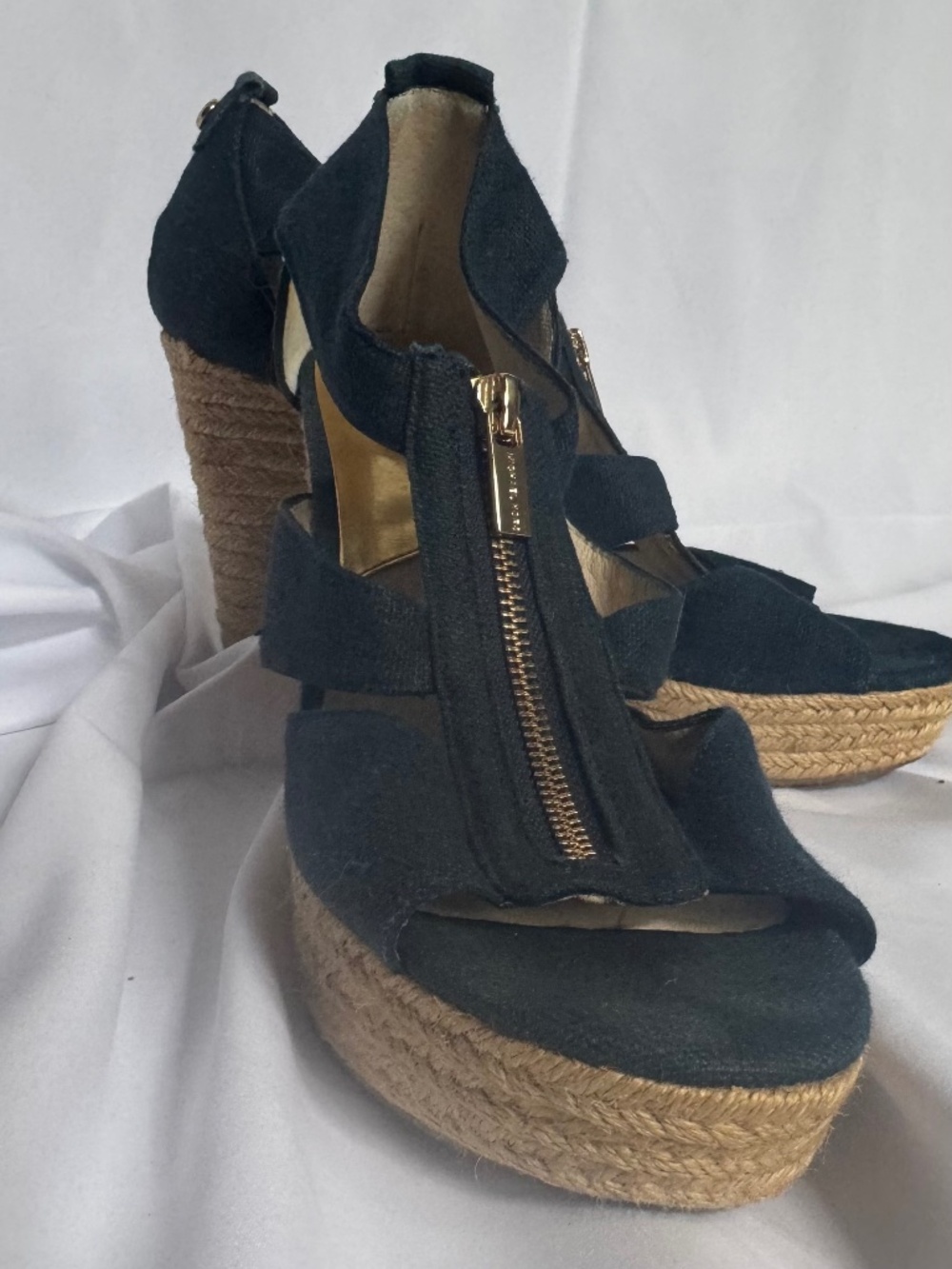 Michael Kors Damita Navy Espadrille Platform Wedge Sandals